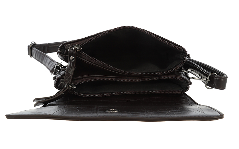 Browny croco schoudertasje Jena – afbeelding 4