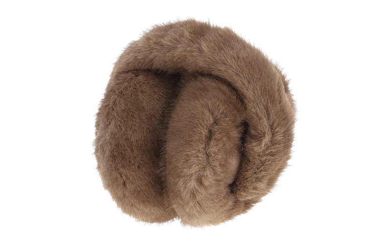 Faux fur oorwarmers Milstatt in taupe, ingeklapt
