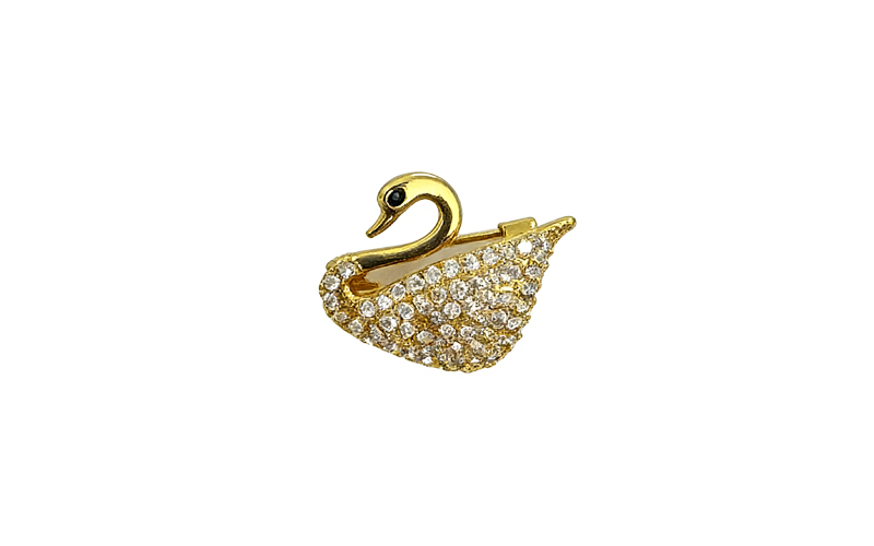 Crystal Swan Broche
