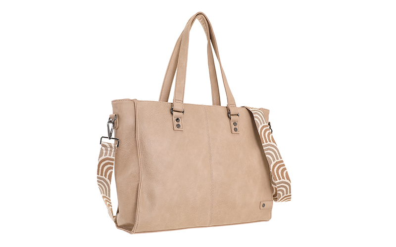 Khaki Shopper/Schooltas Veghel in gebruik