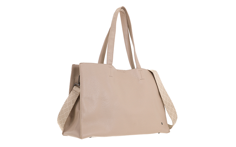 Taupe Handtas Dijon in gebruik