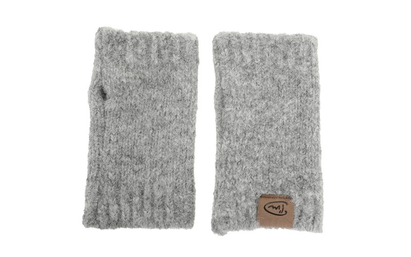 Light Grey Dole Fingerless Gloves
