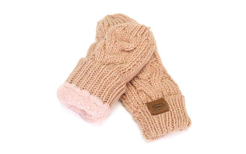 Moufles d'hiver Vintage Pink Jungfrau en situation