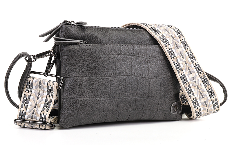 Dark Grey Crossbody En Schoudertasje Brussel in gebruik