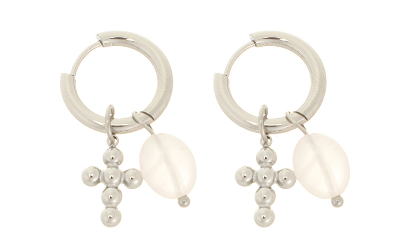 Boucles d'Oreilles Silver Victory en situation
