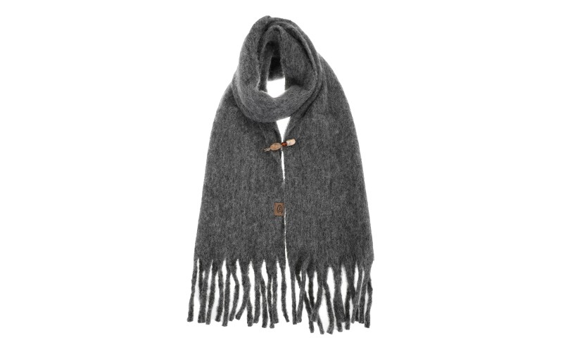 Dark Grey Rogers Sjaal in gebruik
