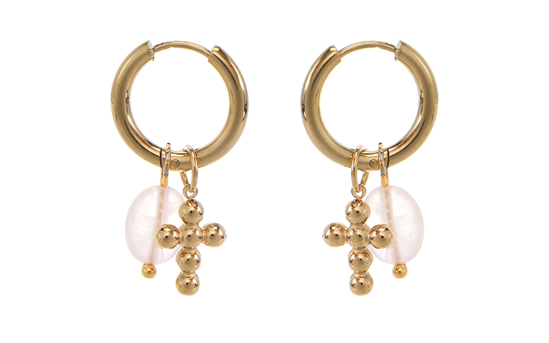 Boucles d'Oreilles Victory Dorées en situation
