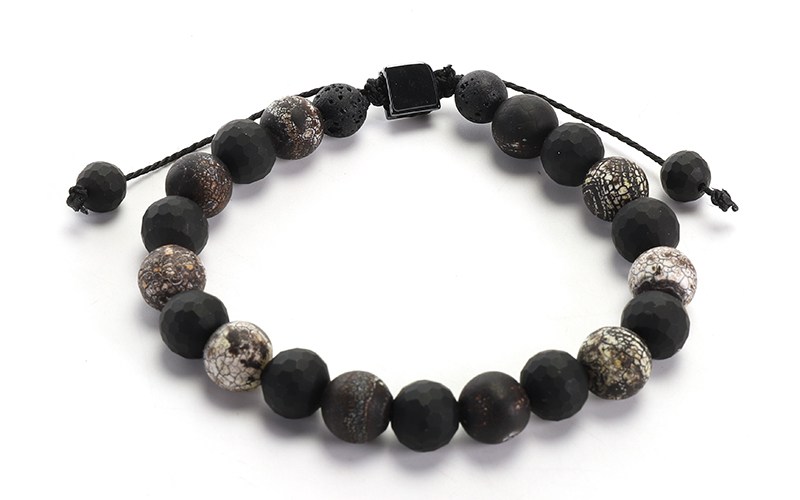 Zwarte Herenarmband Pim