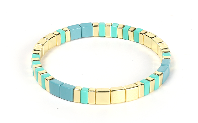 Blauw Groen Enamel Damesarmband Leni – afbeelding 1
