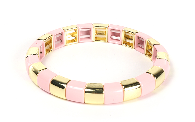 Classic Pink Enamel Damesarmband Elis