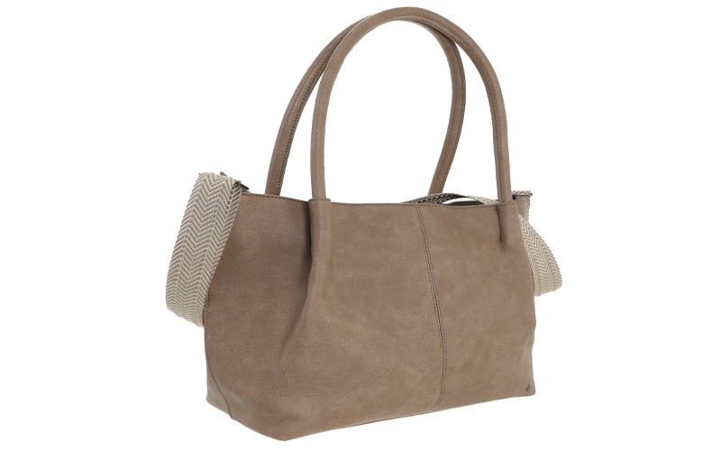 Taupe Schoudertas Melbourne in gebruik