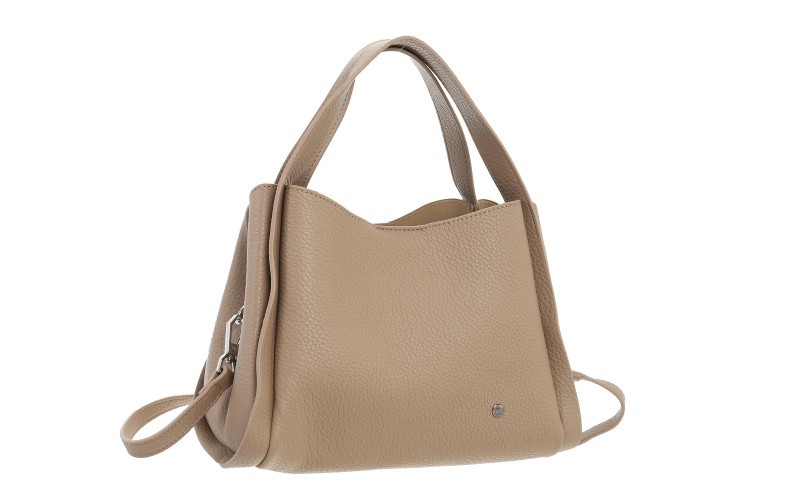 Taupe Handtas Burlington in gebruik
