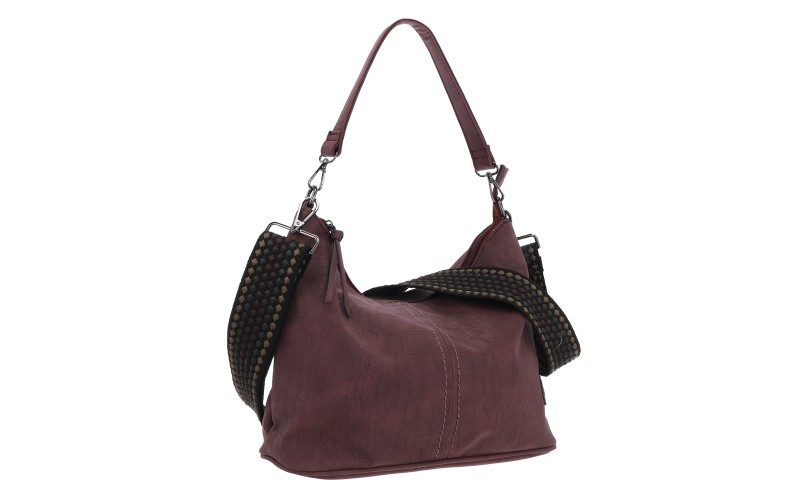 Sac Bandoulière Palma Burgundy en situation