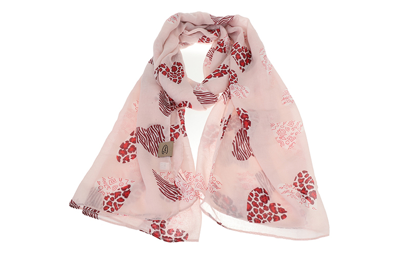 Vintage Pink Pienza Sjaal in gebruik