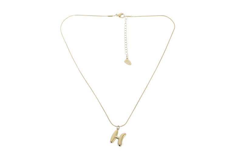 Collier Initiale Alpha H en situation
