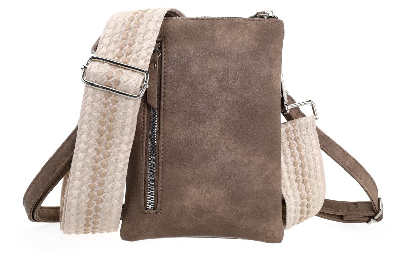 Taupe Telefoon- En Schoudertasje Tyler – afbeelding 4
