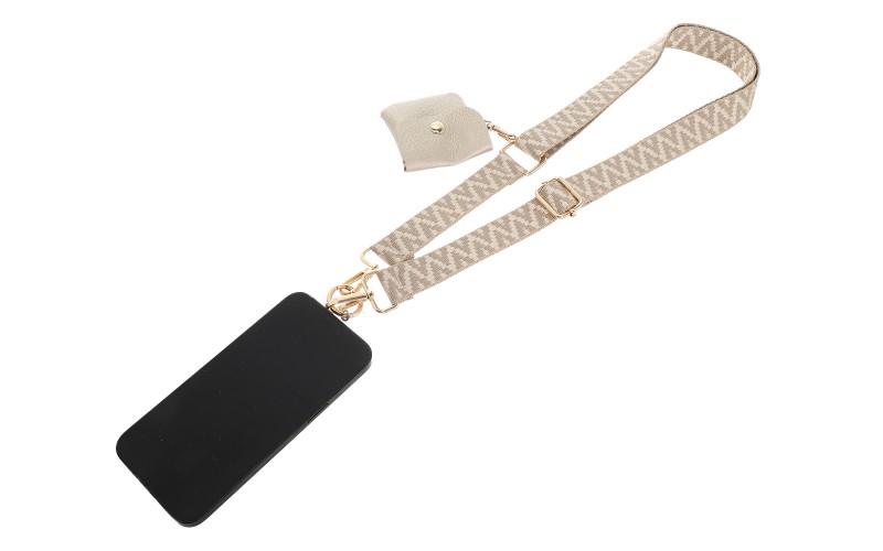 Light Taupe Zigzag Telefoonstrap Jansje