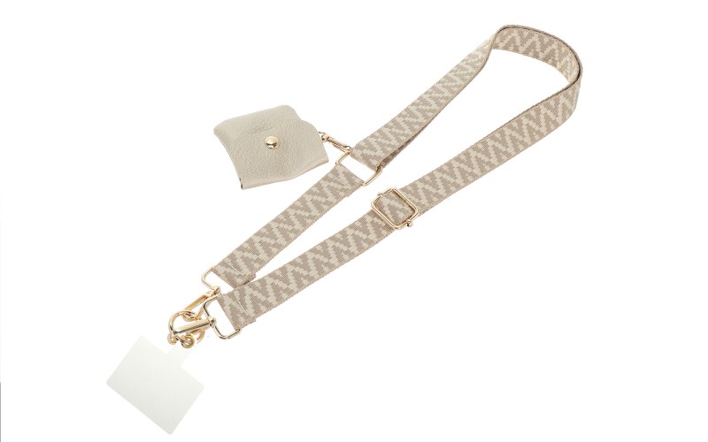 Light Taupe Zigzag Telefoonstrap Jansje in gebruik