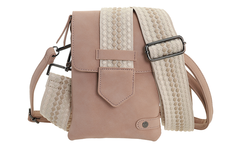 Vintage Pink Crossbody En Telefoontasje Nancy / Metz in gebruik