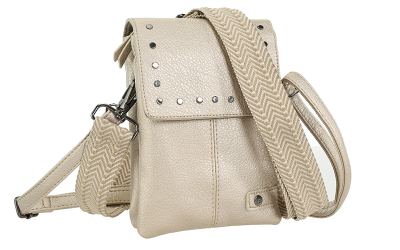 Champagne Telefoon- En Schoudertasje Cesar – afbeelding 3