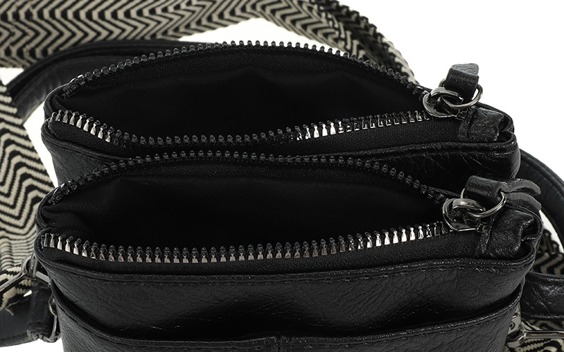 Black Telefoon- En Schoudertasje Cesar – afbeelding 5