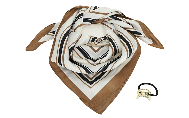 Khaki Stripe St. Ives Sjaal – afbeelding 3