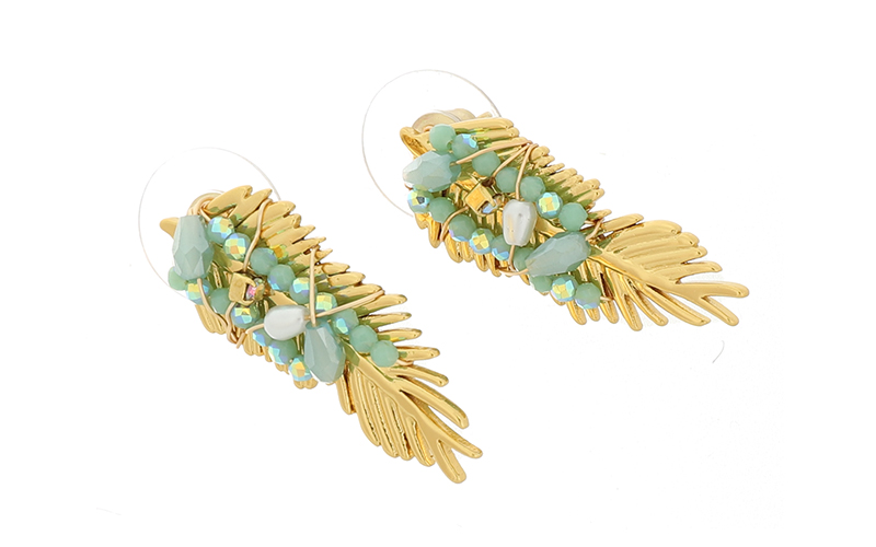 Boucles d'Oreilles Statement Balu Vert Clair en situation