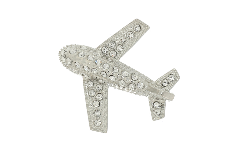 Broche Avion Cristal Silver Kelly