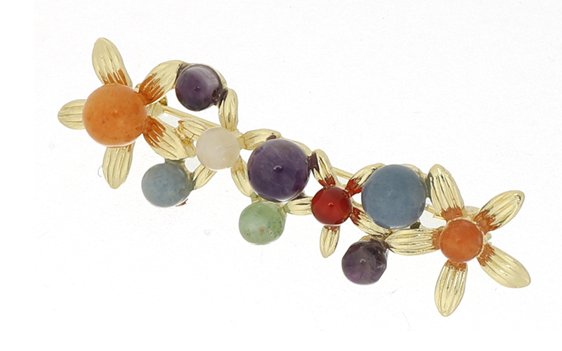 Broche Branche Fleurie Mix Color Acacia