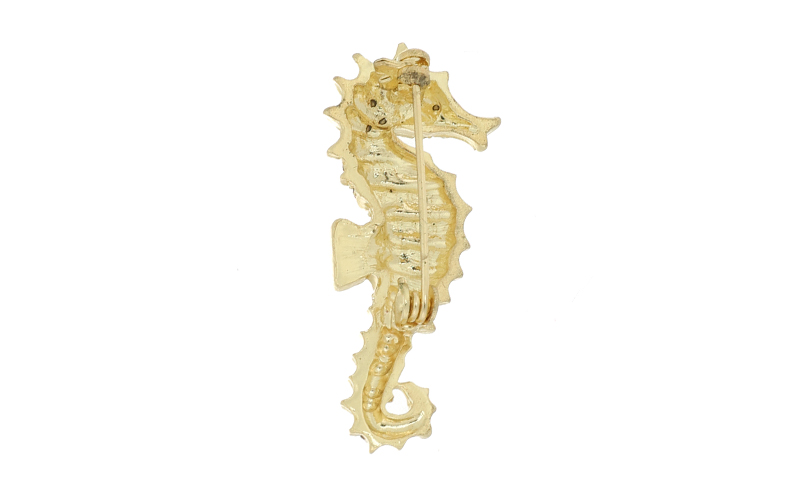 Broche Dorée Hippocampe Bles en situation