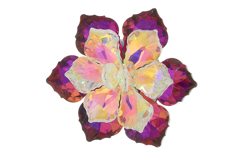 Broche Fleur Cristal Violette Akelei