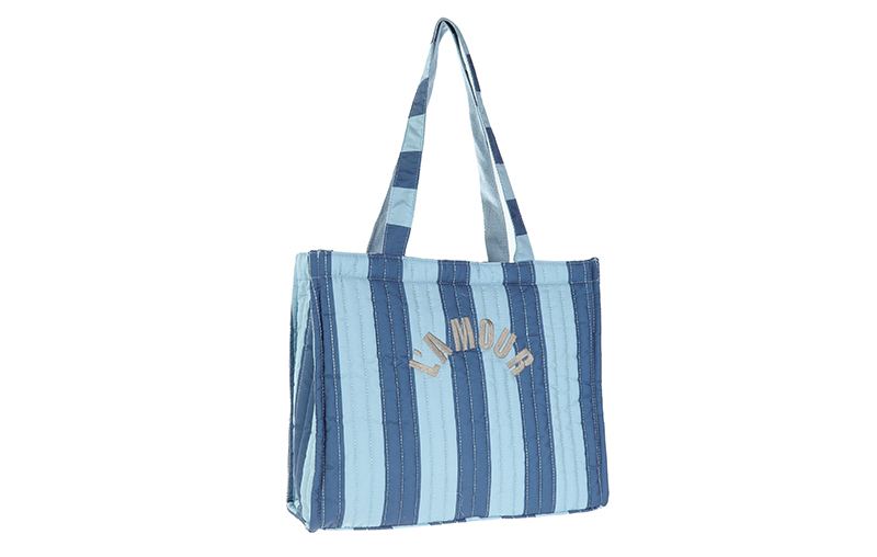 Blue strandtas La Riva in gebruik