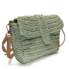 Licht Groen Gevlochten Damestas Crossbody Loenen in gebruik