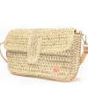 Naturel Gevlochten Damestas Crossbody Loenen in gebruik