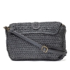 Zwart Gevlochten Damestas Crossbody Loenen in gebruik