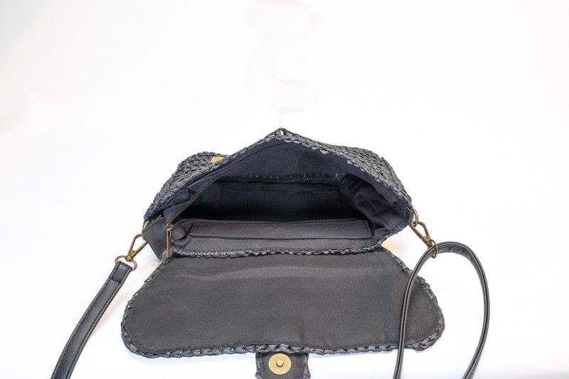 Zwart Gevlochten Damestas Crossbody Veluwe – afbeelding 4