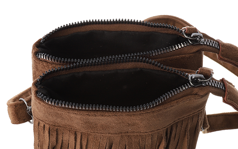 Camel telefoon- en schoudertasje Lados – afbeelding 4