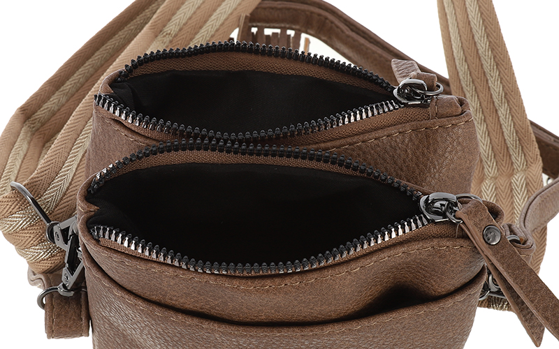 Camel telefoon- en schoudertasje Libina – afbeelding 5