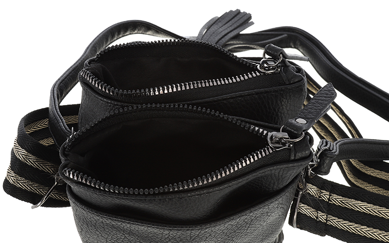 Black telefoon- en schoudertasje Libina – afbeelding 5