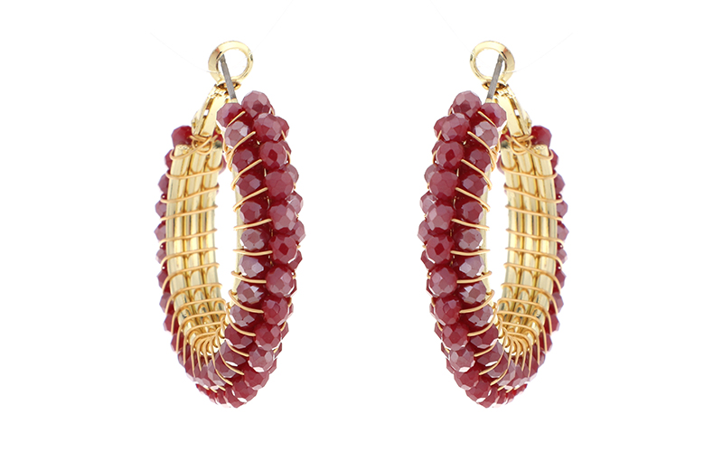 Boucles d'oreilles Fem Bordeaux en situation