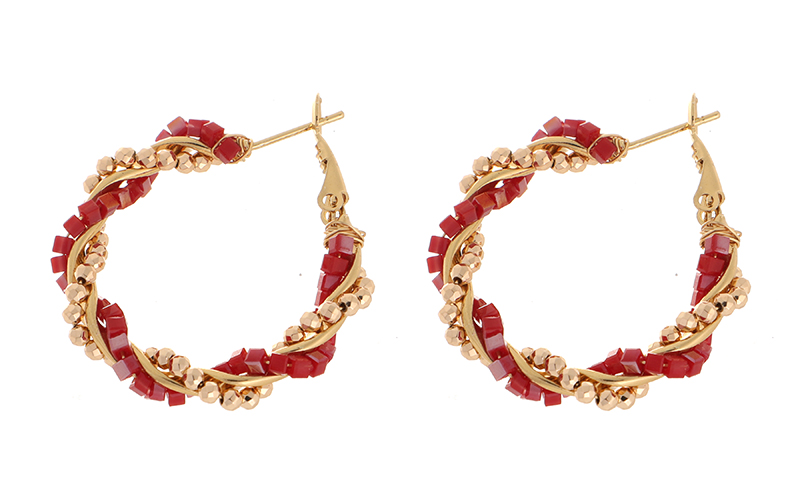 Boucles d'Oreilles Bordeaux Jade