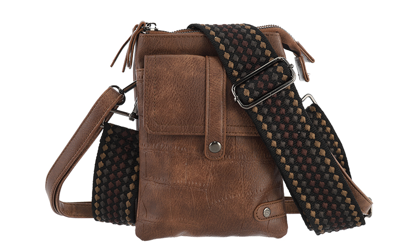 Dark camel Telefoon- En Schoudertasje Tyler – afbeelding 5