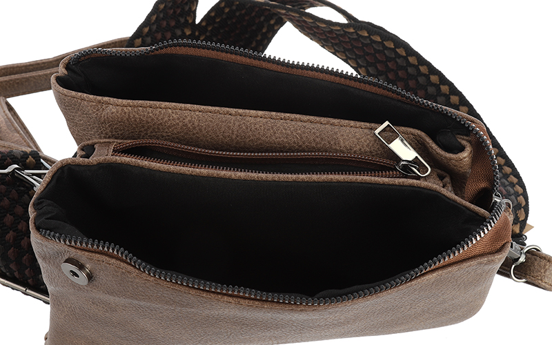 Dark camel New York Schoudertasje – afbeelding 4
